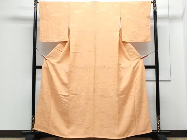 平和屋着物■上質な色無地 風景地紋 深支子色 正絹 逸品 CABG8545th