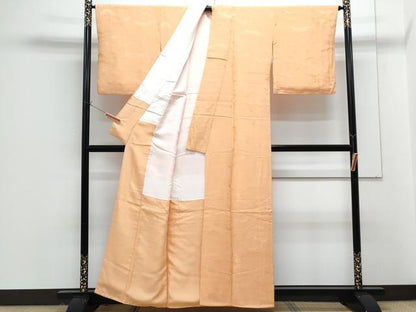平和屋着物■上質な色無地 風景地紋 深支子色 正絹 逸品 CABG8545th