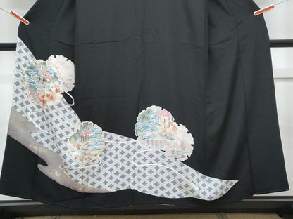 平和屋着物■豪華黒留袖 駒刺繍 雪輪風景文 金彩 正絹 逸品 CABG8546th