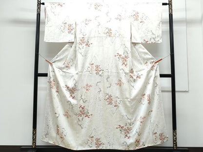 平和屋着物■上質な小紋 草花文 正絹 逸品 CABG8547th