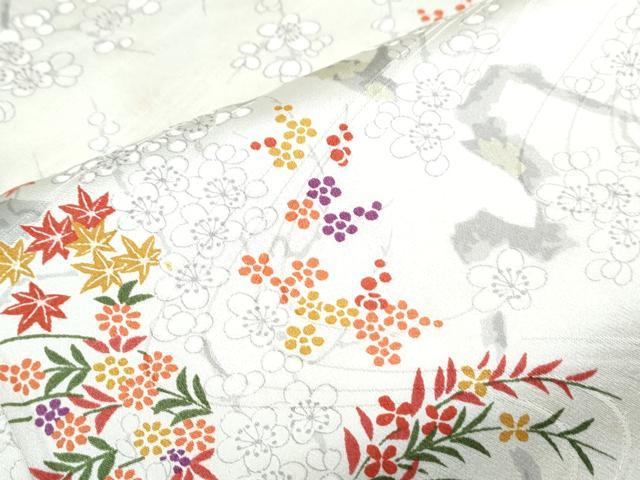 平和屋着物■上質な小紋 草花文 正絹 逸品 CABG8547th