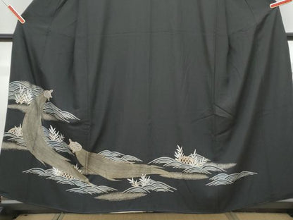平和屋着物■豪華黒留袖 蓑亀 金彩 正絹 逸品 CABG8549th