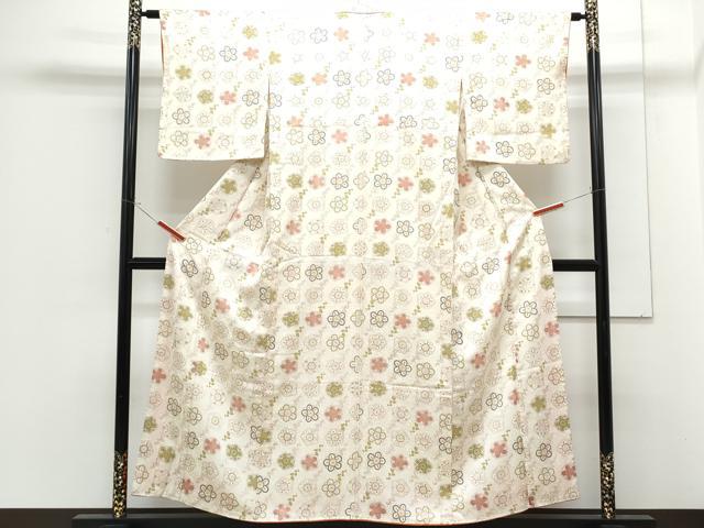 平和屋着物■上質な小紋 枝花文 金彩 正絹 逸品 CABG8554th