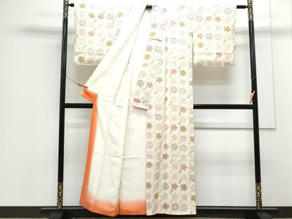 平和屋着物■上質な小紋 枝花文 金彩 正絹 逸品 CABG8554th