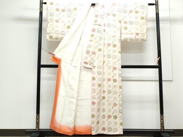 平和屋着物■上質な小紋 枝花文 金彩 正絹 逸品 CABG8554th
