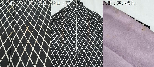 平和屋着物■上質な小紋 籬文 黒地 正絹 逸品 CABG8555th