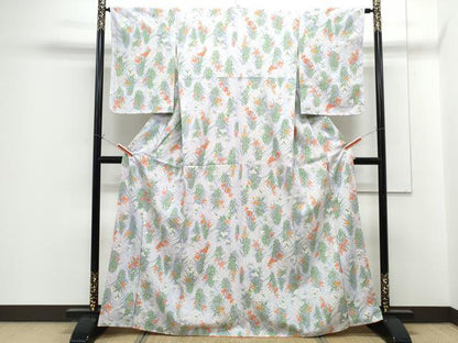 平和屋着物■上質な小紋　草花文　暈し染め　正絹　逸品　CABG8557th
