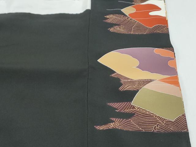 平和屋着物■豪華黒留袖 作家物 駒刺繍 吉祥地紙文 金銀彩 三越扱い 正絹 逸品 CABG8560th