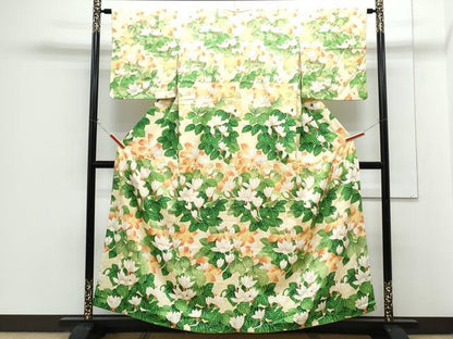 平和屋着物■訪問着 草花文 金彩 正絹 逸品 CABG8561th