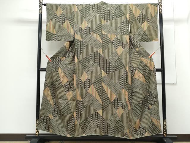 平和屋着物■上質な小紋 切嵌吉祥文 正絹 逸品 CABG8562th