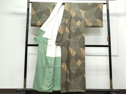 平和屋着物■上質な小紋 切嵌吉祥文 正絹 逸品 CABG8562th