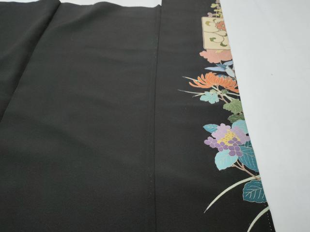 平和屋着物■豪華黒留袖 作家物 駒刺繍 鳳凰花文 金彩 正絹 逸品 CABG8563th