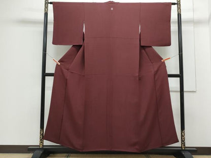 平和屋着物■上質な色無地 葡萄茶色 正絹 逸品 CABG8566th