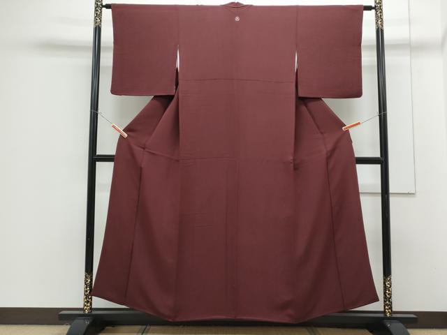 平和屋着物■上質な色無地 葡萄茶色 正絹 逸品 CABG8566th