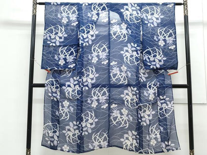 平和屋着物＊夏物　小紋　紗　籬花文　正絹　逸品　CABG8579th