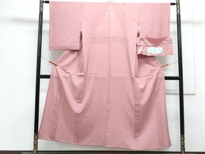 平和屋着物＊夏物　色無地　絽　長春色　反端付き　正絹　逸品　CABG8580th