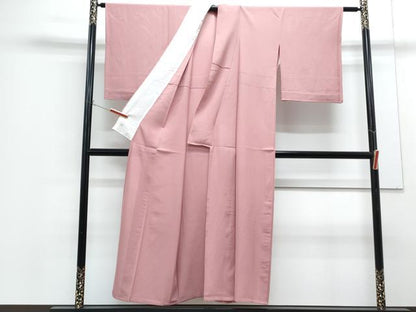 平和屋着物＊夏物　色無地　絽　長春色　反端付き　正絹　逸品　CABG8580th