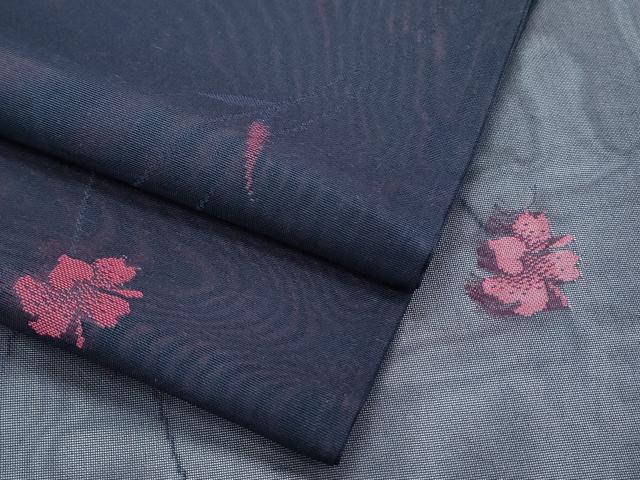 平和屋着物＊夏物　小紋　紗　草花文　正絹　逸品　CABG8582th