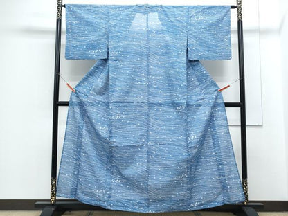 平和屋着物＊夏物　小紋　絽　立波文　洗える着物　CABG8583th