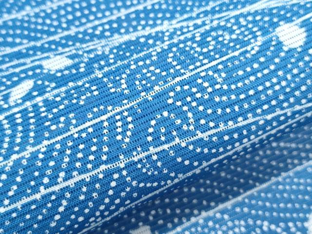 平和屋着物＊夏物　小紋　絽　立波文　洗える着物　CABG8583th