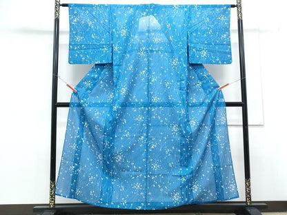 平和屋着物＊夏物　小紋　絽　芝草文　洗える着物　CABG8584th