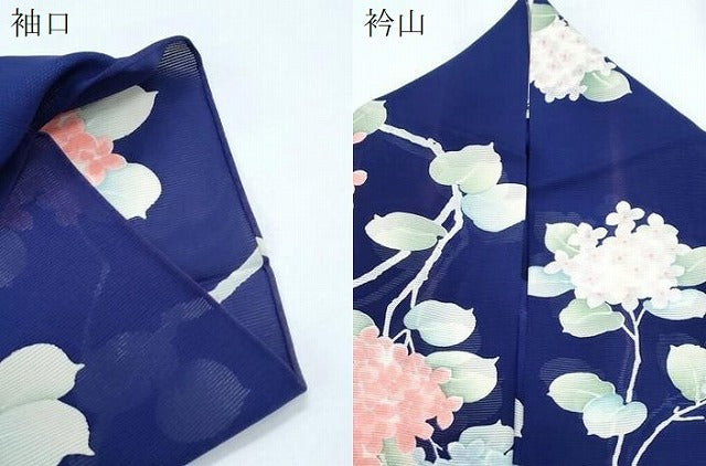 平和屋着物＊夏物　小紋　絽　紫陽花　正絹　逸品　CABG8585th