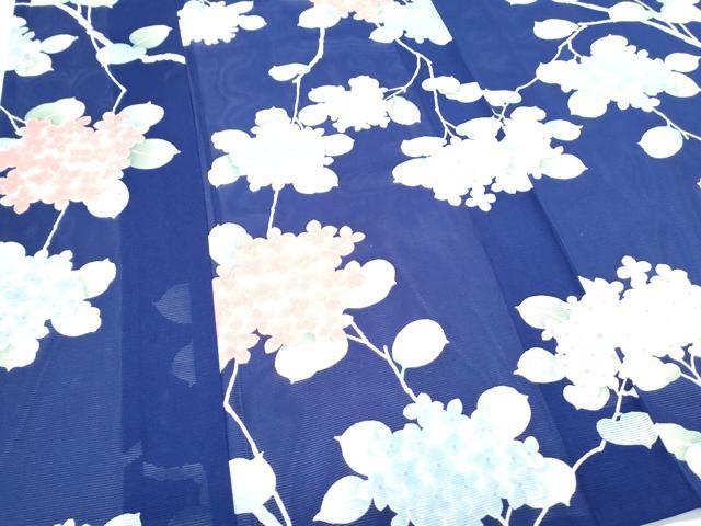 平和屋着物＊夏物　小紋　絽　紫陽花　正絹　逸品　CABG8585th