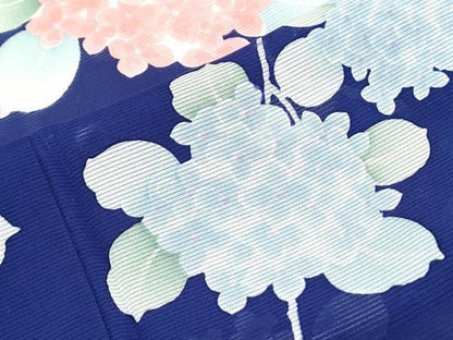 平和屋着物＊夏物　小紋　絽　紫陽花　正絹　逸品　CABG8585th