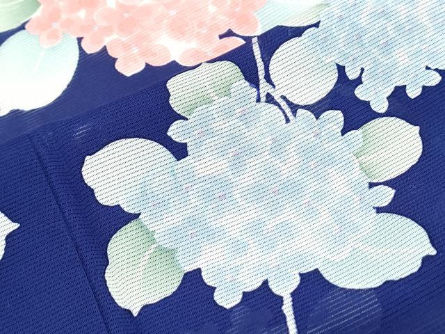 平和屋着物＊夏物　小紋　絽　紫陽花　正絹　逸品　CABG8585th