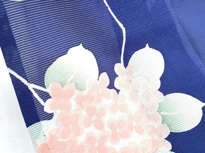 平和屋着物＊夏物　小紋　絽　紫陽花　正絹　逸品　CABG8585th