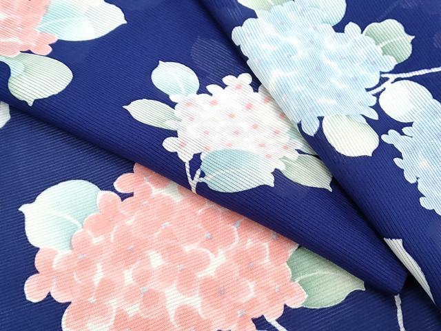 平和屋着物＊夏物　小紋　絽　紫陽花　正絹　逸品　CABG8585th