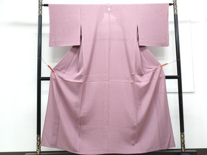 平和屋着物＊夏物　色無地　絽　京紫色　正絹　逸品　CABG8588th