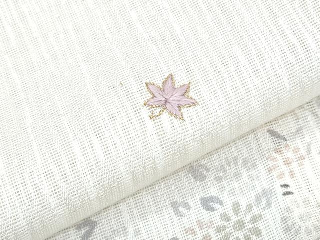 平和屋着物＊夏物　訪問着　紗　刺繍　色紙重ね花文　金糸　正絹　逸品　CABG8594th