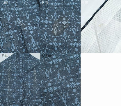 平和屋着物＊夏物　お召　風通紗　吉祥花文　正絹　逸品　CABG8599th