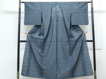 平和屋着物＊夏物　お召　風通紗　吉祥花文　正絹　逸品　CABG8599th