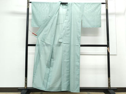 平和屋着物＊夏物　色無地　絽　青竹色　洗える着物　CABG8600th