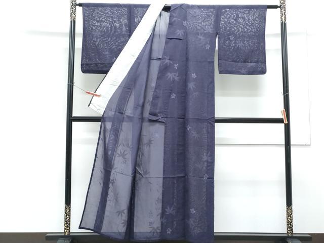 平和屋着物＊夏物　小紋　紗　草花文　正絹　逸品　CABG8601th