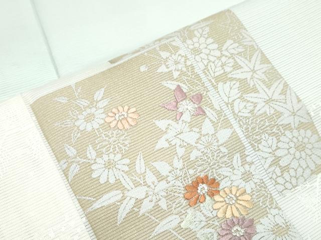 平和屋着物＊夏物　中国三大刺繍　相良刺繍　訪問着　絽　短冊花文　暈し染め　金彩　正絹　逸品　CABG8607th