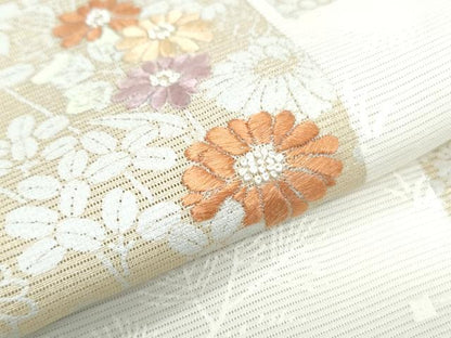 平和屋着物＊夏物　中国三大刺繍　相良刺繍　訪問着　絽　短冊花文　暈し染め　金彩　正絹　逸品　CABG8607th