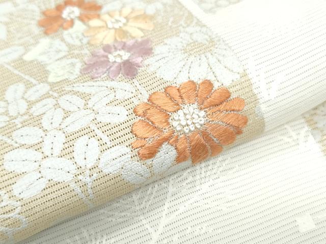 平和屋着物＊夏物　中国三大刺繍　相良刺繍　訪問着　絽　短冊花文　暈し染め　金彩　正絹　逸品　CABG8607th