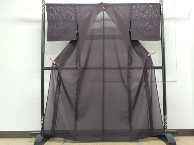 平和屋着物＊夏物　色無地　絽　黒紅色　正絹　逸品　未使用　CABG8608th