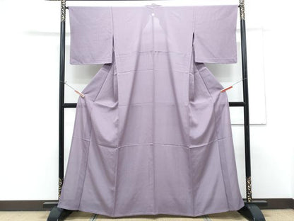平和屋着物＊夏物　色無地　絽　鳩羽色　正絹　逸品　CABG8615th