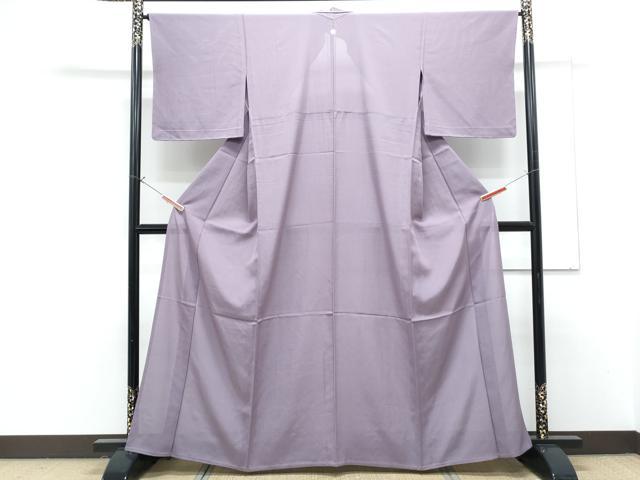 平和屋着物＊夏物　色無地　絽　鳩羽色　正絹　逸品　CABG8615th