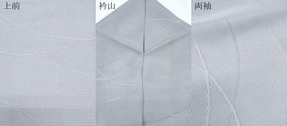平和屋着物＊夏物　色無地　芝草紋絽　薄鈍色　正絹　逸品　CABG8625th