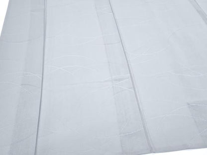 平和屋着物＊夏物　色無地　芝草紋絽　薄鈍色　正絹　逸品　CABG8625th