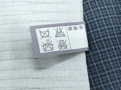 平和屋着物＊夏物　小紋　格子文　CABG8626th