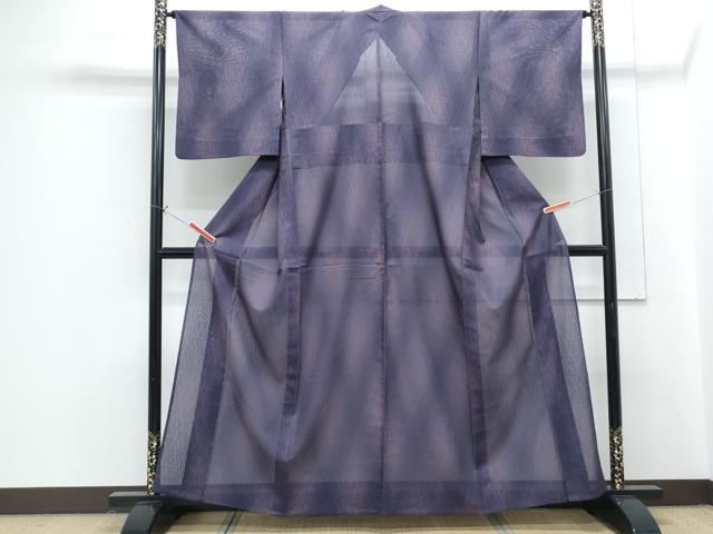 平和屋着物＊夏物　小紋　霞紋紗　暈し染め　正絹　逸品　CABG8627th