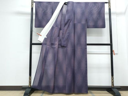 平和屋着物＊夏物　小紋　霞紋紗　暈し染め　正絹　逸品　CABG8627th