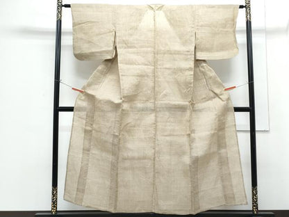 平和屋着物＊夏物　小千谷ちぢみ　吉祥文　麻　逸品　CABG8629th