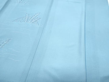 平和屋着物＊夏物　訪問着　絽　白鷺　籬流水文　正絹　逸品　CABG8631th